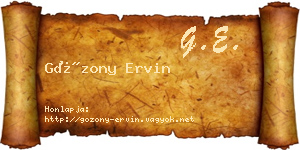 Gózony Ervin névjegykártya